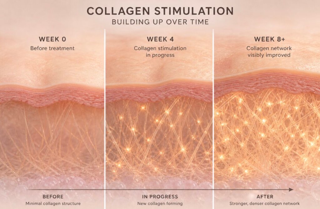 Collagen Stimulation Builds Volume Over Time